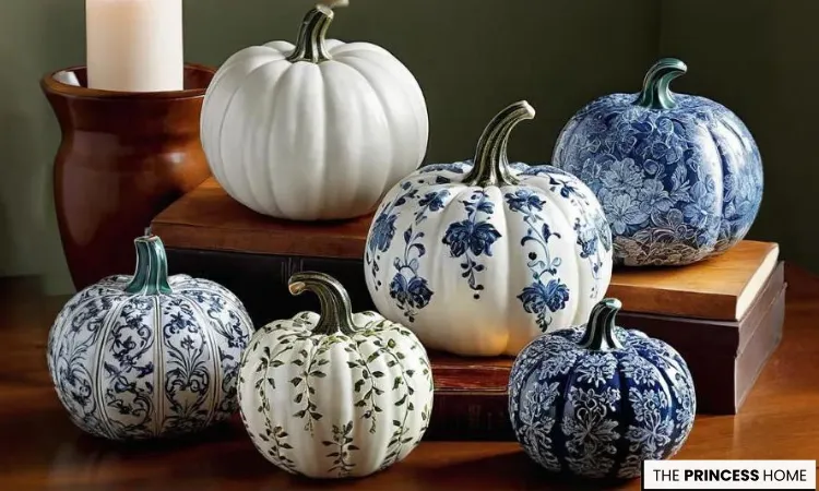 Blue & White Porcelain Pumpkins