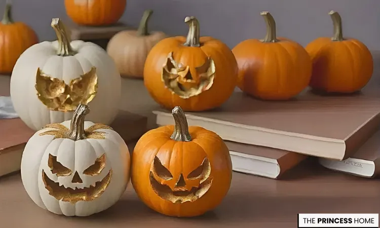 Carved & Gilded Pumpkins