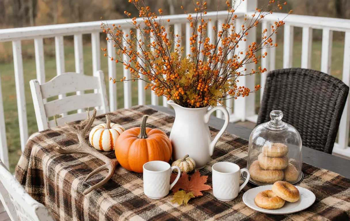 Cozy Outdoor Fall Breakfast Nook 