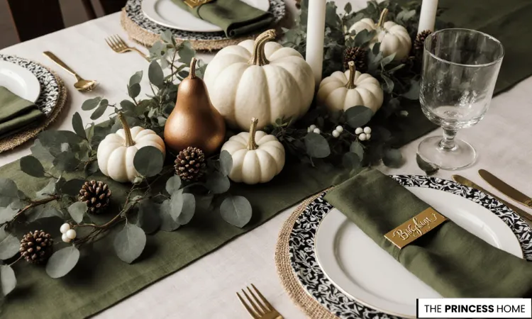 Elegant Green & Gold Tablescape 