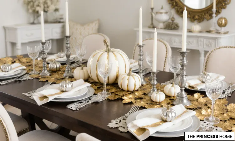 Glamorous Gold & Silver Fall Tablescape