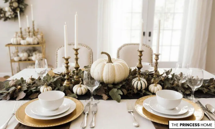 Gold & Neutral Fall Table Setting 
