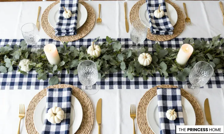 Preppy Gingham Fall Tablescape
