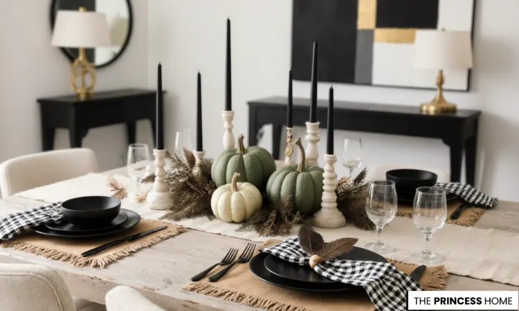 Sophisticated Sage & Black Tablescape