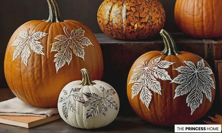 Textured Stencil Pumpkins