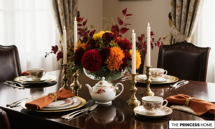Traditional Fall Tea Party Tablescape 