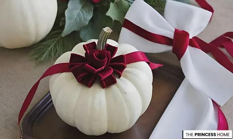 Velvet Bow Pumpkin Elegance