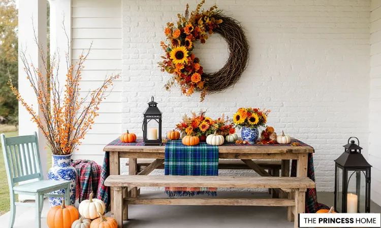 Charming Rustic Fall Porch