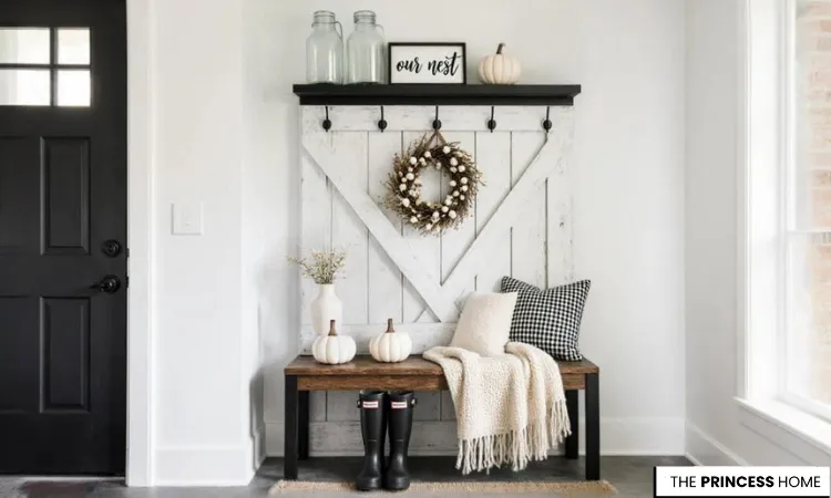 Chic Farmhouse Fall Entryway