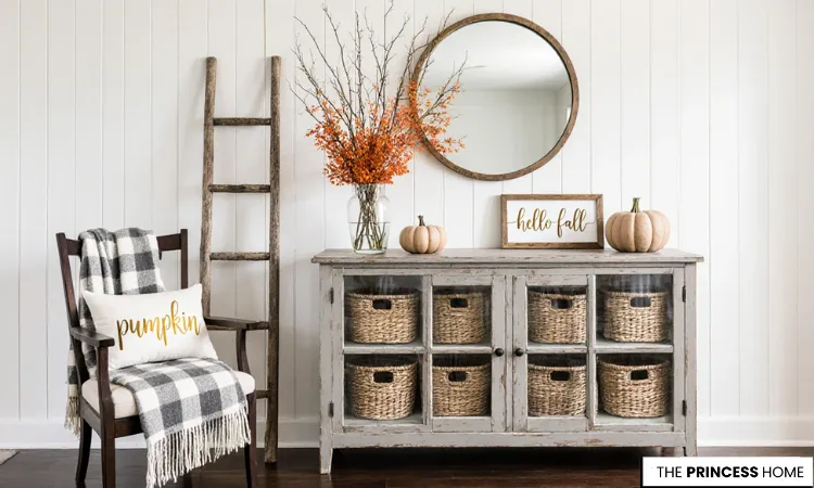 Cozy Farmhouse Fall Entryway