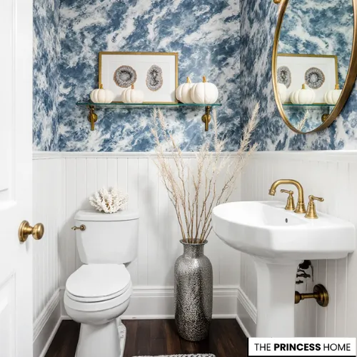 Elegant Coastal Powder Room
