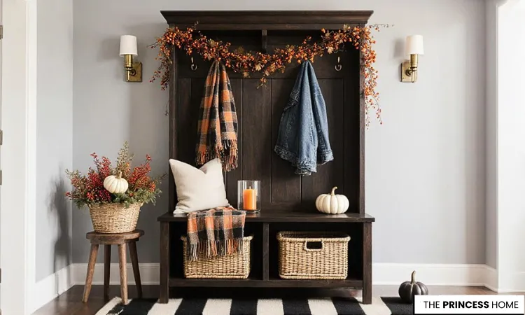 Elegant Dark Wood Fall Entryway