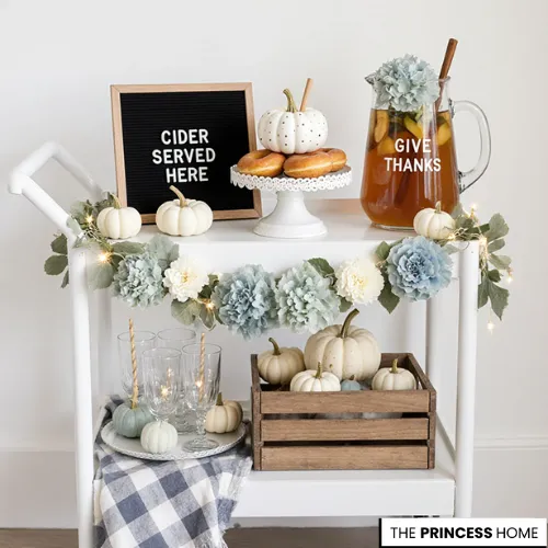 Elegant Fall Beverage Cart