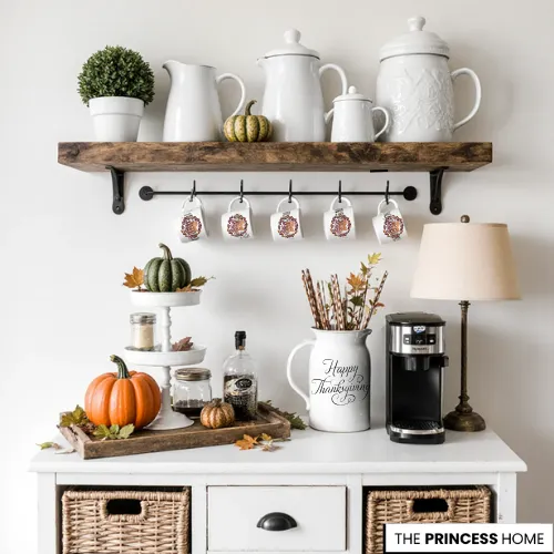 Elegant Thanksgiving Shelf Decor