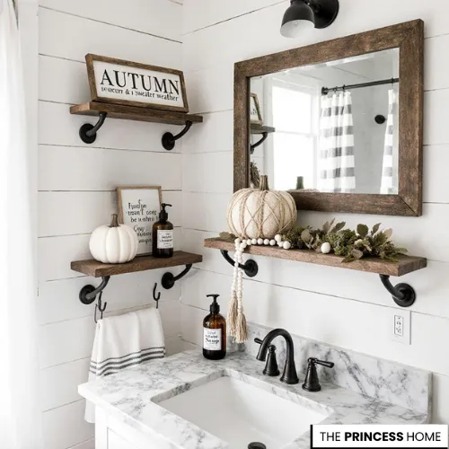 Farmhouse Fall Bathroom Decor