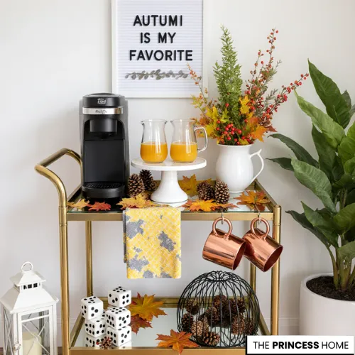 Festive Fall Bar Cart Decor