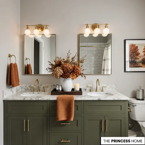 Green Cabinetry Bathroom