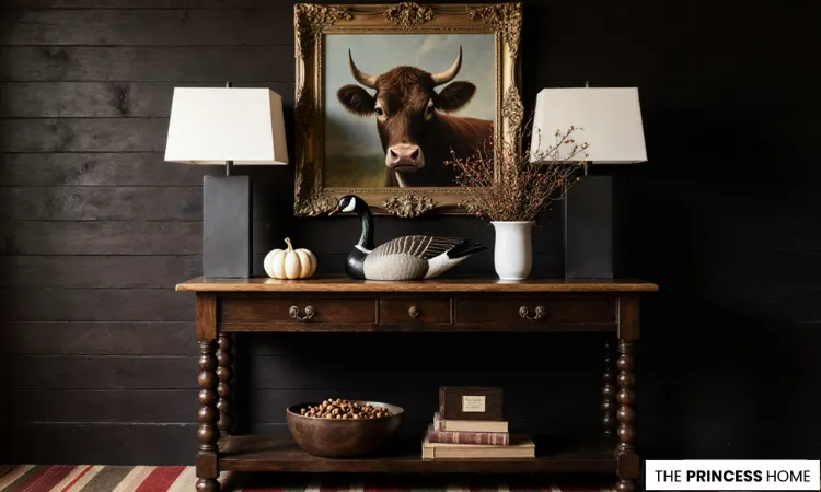 Moody Farmhouse Fall Console Table
