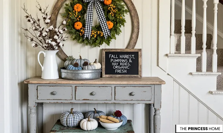 Rustic Chic Autumn Console Table