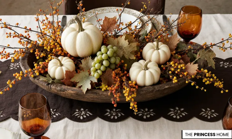 Rustic Fall Dough Bowl Centerpiece