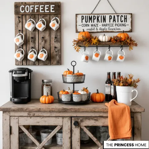 Rustic Fall Pumpkin Patch Coffee Bar