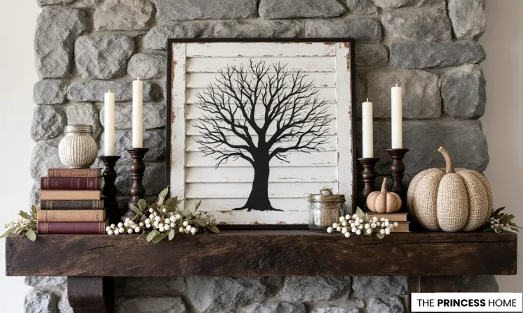 Rustic Farmhouse Fall Mantel