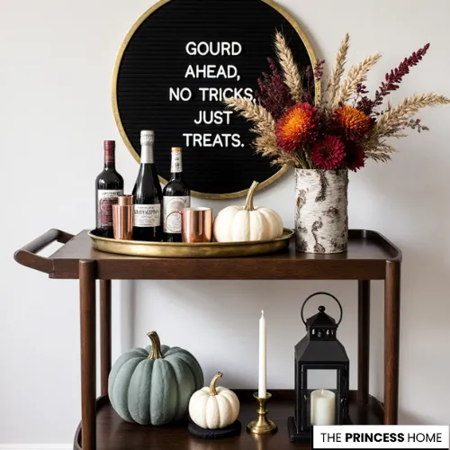 Spooky Chic Fall Bar Cart