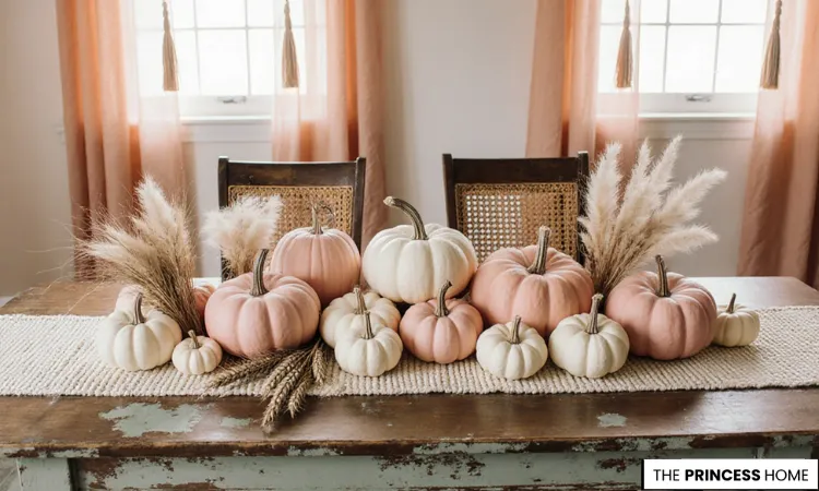 Stylish Pink & White Fall Tablescape