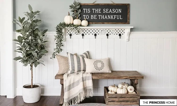 Subtle & Serene Fall Entryway