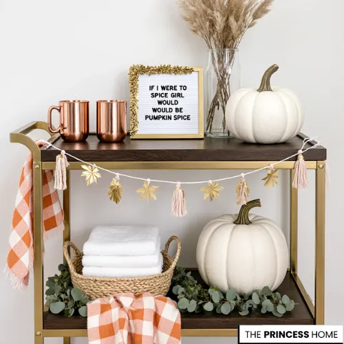 Trendy Fall Bar Cart Decor