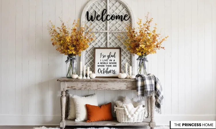 Whimsical Farmhouse Fall Console
