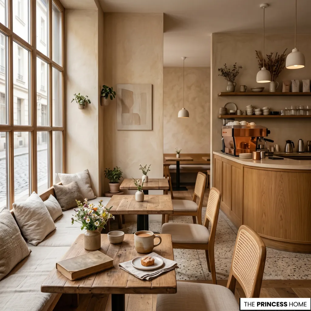 A boutique interior demonstrates color and psychology through carefully balanced colors and welcoming design.