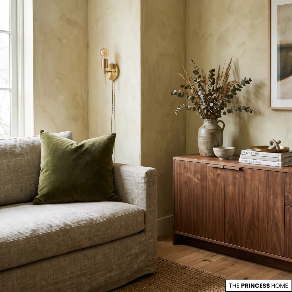 Luxury interior textures enhancing Color Choices through natural materials and layered finishes.