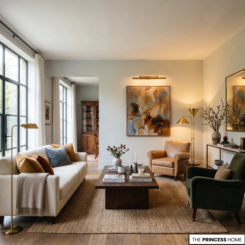 Interior showing how natural and artificial light influence Color Choices throughout the day.