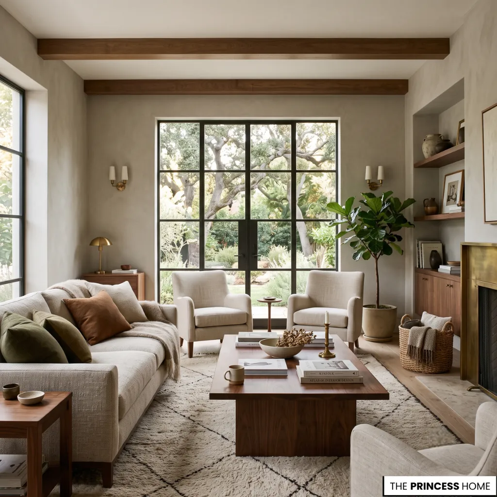 Timeless Color Choices combining earthy tones, natural materials, and elegant contemporary architecture.
