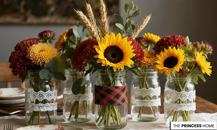 Autumn Floral Jars Bursting