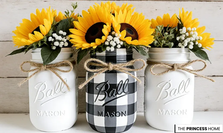 Black & White Buffalo Mason jar