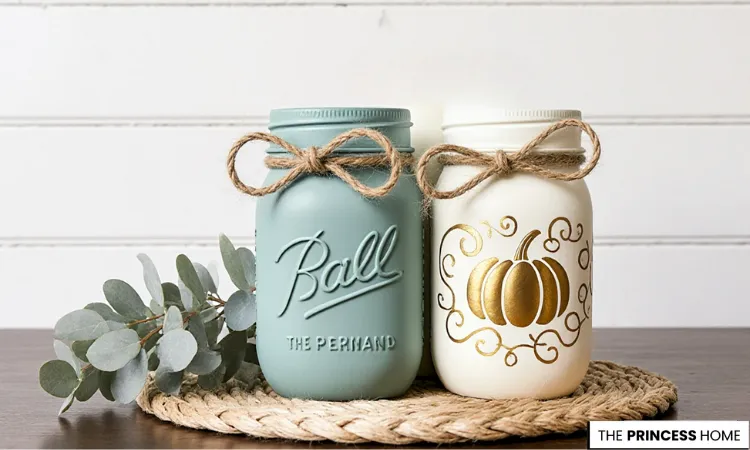 Cozy Neutral Fall Mason Jar Trio