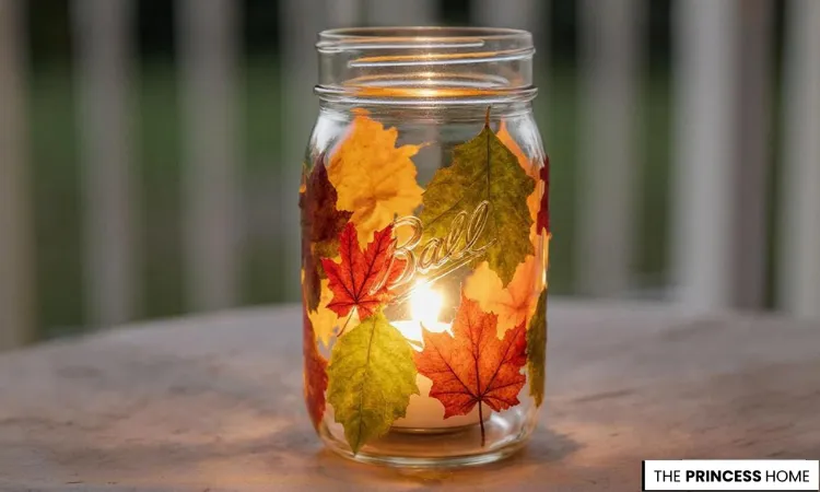 Mason Jar Leaf Lanterns