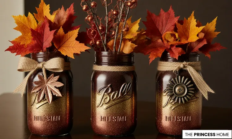Metallic Glitter Mason Jars