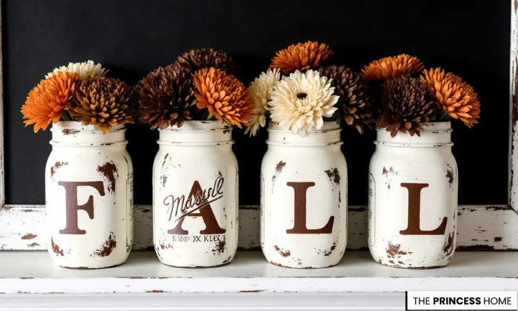 Rustic White Mason Jars