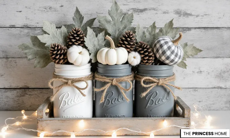 Stylish Neutral Fall Mason Jar