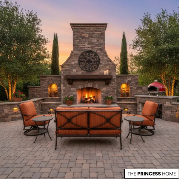 Sunset Fireplace Lounging