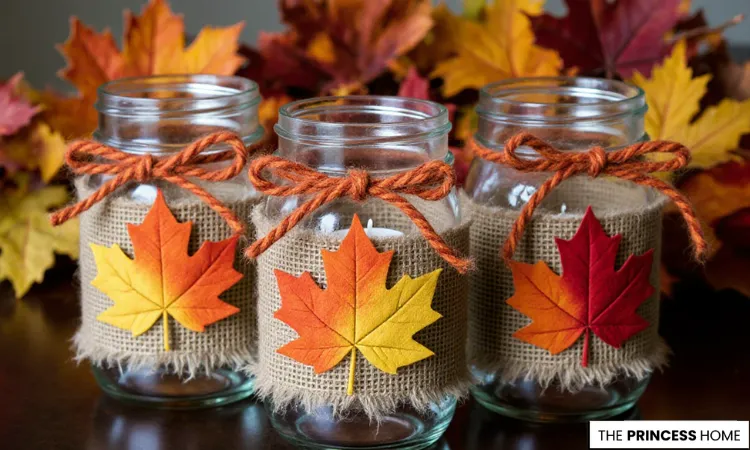 Warm Fall Leaf Mason Jar