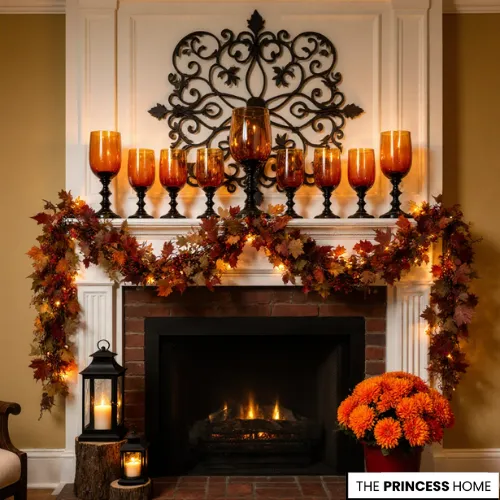 Cozy Fall Fireplace Decor