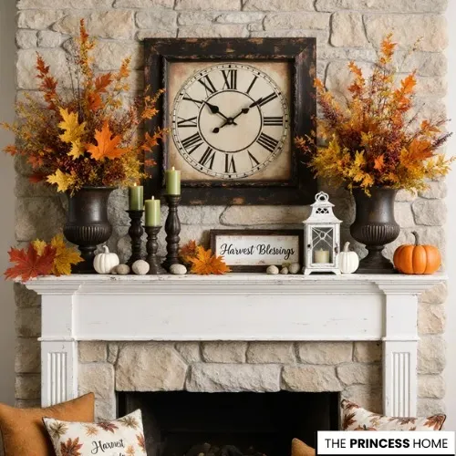 Elegant Rustic Fall Mantel