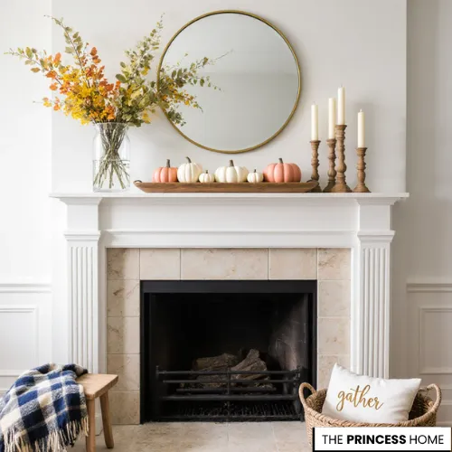 Minimalist Chic Fall Mantel Decor