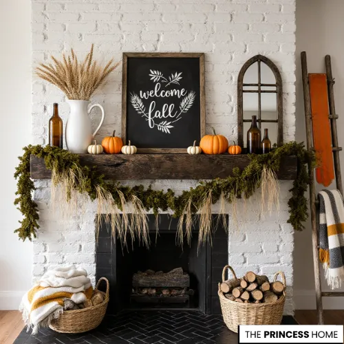 Rustic Farmhouse Fall Mantel