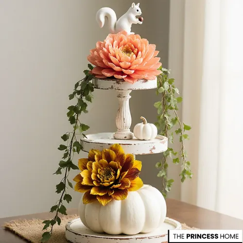 Whimsical Tiered Tray Fall Display