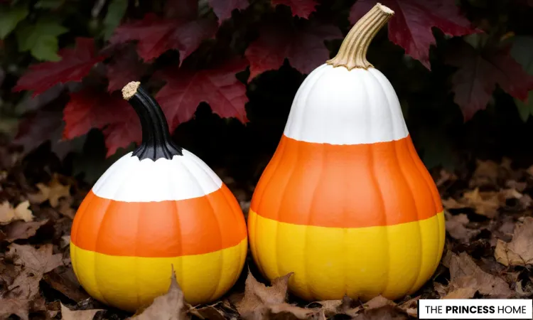 Candy Corn Painted Pumpkins